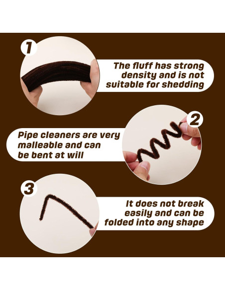 180 Limpiapipas Chenille Marrón Oscuro SHWAKK 30 cm Manualidades