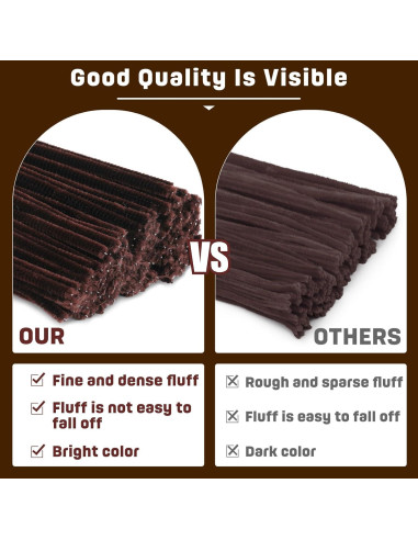 180 Limpiapipas Chenille Marrón Oscuro SHWAKK 30 cm Manualidades