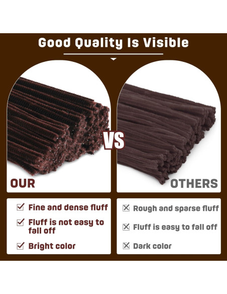 180 Limpiapipas Chenille Marrón Oscuro SHWAKK 30 cm Manualidades