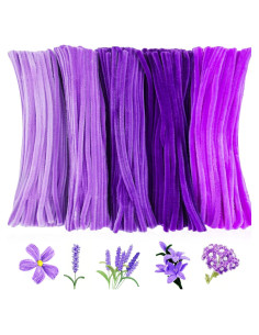 500 Limpiadores de Tubos Morados Daover 30 cm Manualidades DIY