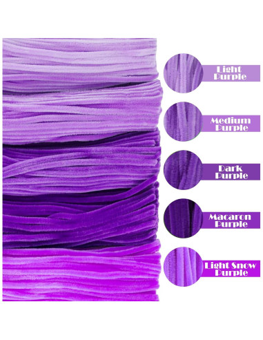 500 Limpiadores de Tubos Morados Daover 30 cm Manualidades DIY