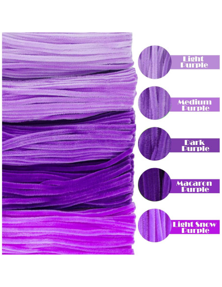 500 Limpiadores de Tubos Morados Daover 30 cm Manualidades DIY