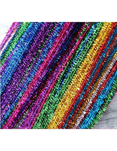 100 Limpiadores de Tubos Chenille 30 cm 10 Colores Manualidades