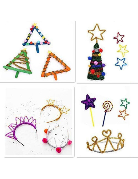 100 Limpiadores de Tubos Chenille 30 cm 10 Colores Manualidades