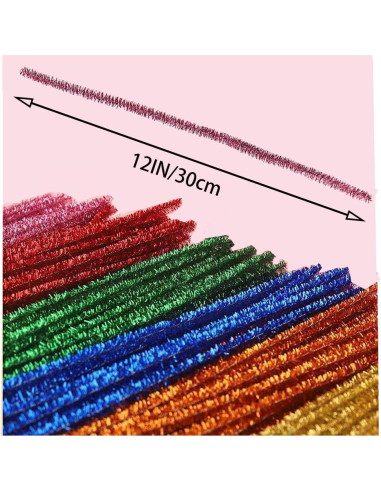 100 Limpiadores de Tubos Chenille 30 cm 10 Colores Manualidades