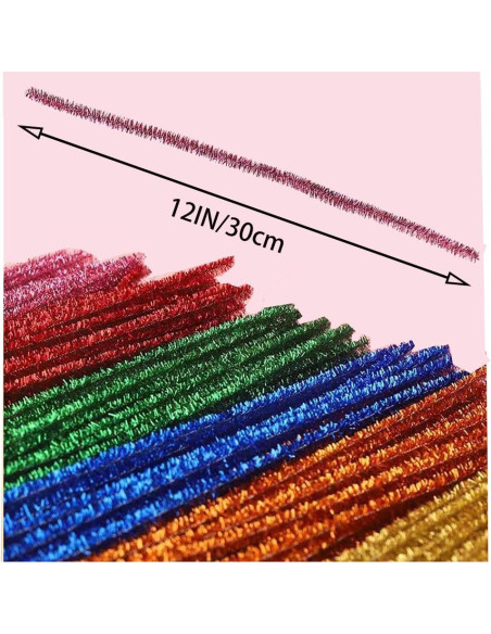 100 Limpiadores de Tubos Chenille 30 cm 10 Colores Manualidades
