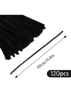 120 Limpiapipas Chenille Negros Kdafio 30cm para Manualidades 2