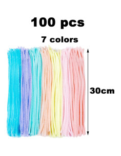 100 Limpiapipas Chenille Negros XIAOJING0 para Manualidades 2