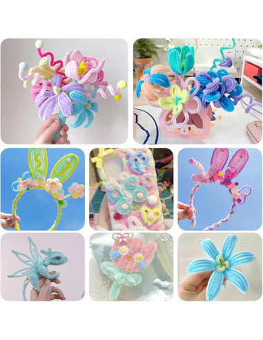 100 Limpiapipas Chenille Negros XIAOJING0 para Manualidades