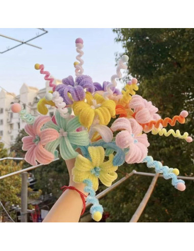 100 Limpiapipas Chenille Negros XIAOJING0 para Manualidades