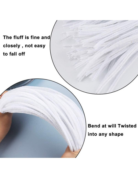 150 Limpiapipas Blancos Zlulary para Manualidades y Decoración