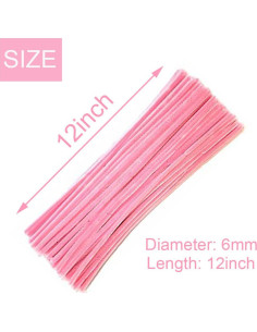 100 Limpiapipas Rosas Chenille 6 mm x 30 cm para Manualidades 2