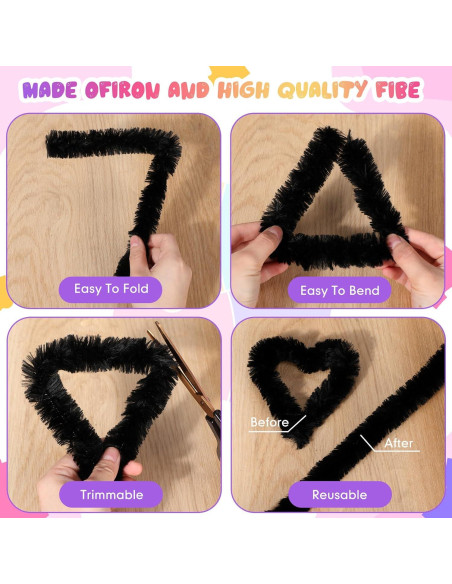 Limpiapipas Jumbo Hotop 60 Piezas 30mm Negros Manualidades