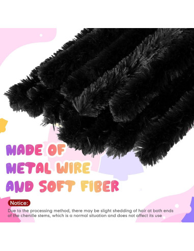 Limpiapipas Jumbo Hotop 60 Piezas 30mm Negros Manualidades