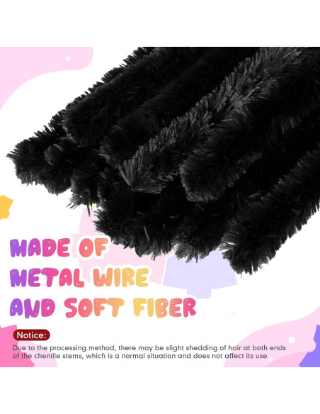 Limpiapipas Jumbo Hotop 60 Piezas 30mm Negros Manualidades