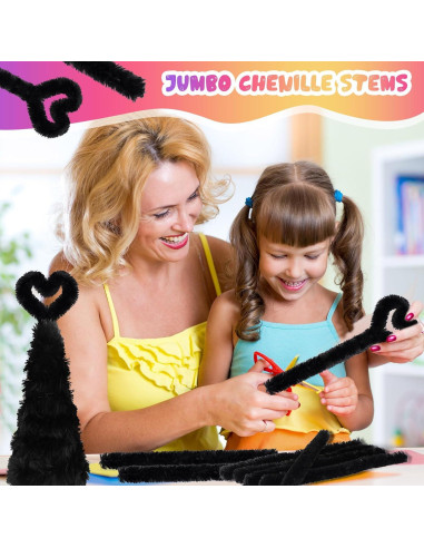 Limpiapipas Jumbo Hotop 60 Piezas 30mm Negros Manualidades