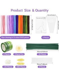 Kit de 800 Limpiadores de Tubos Chenille Beanicus - 13 Colores 2