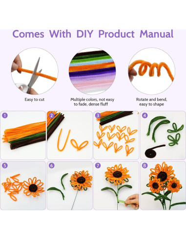 Kit de 800 Limpiadores de Tubos Chenille Beanicus - 13 Colores