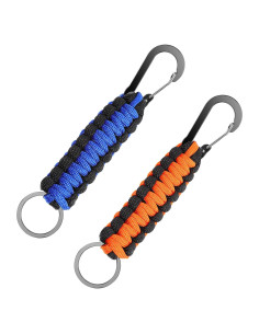 Llavero Paracord Mabor 2 Pcs Alta Resistencia Azul Negro Naranja