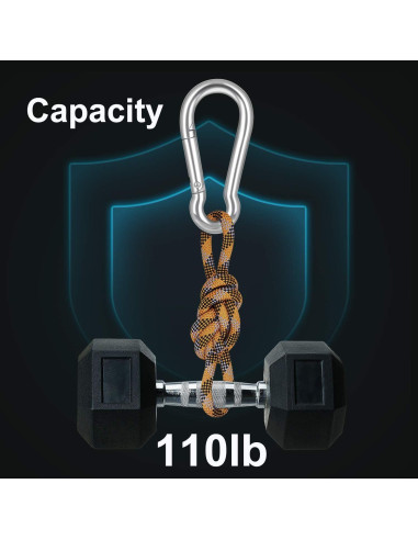 10 Clips de Carabiner de Acero Inoxidable LOTSUN M4 3.98 cm