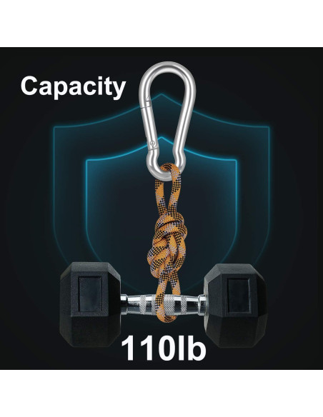 10 Clips de Carabiner de Acero Inoxidable LOTSUN M4 3.98 cm