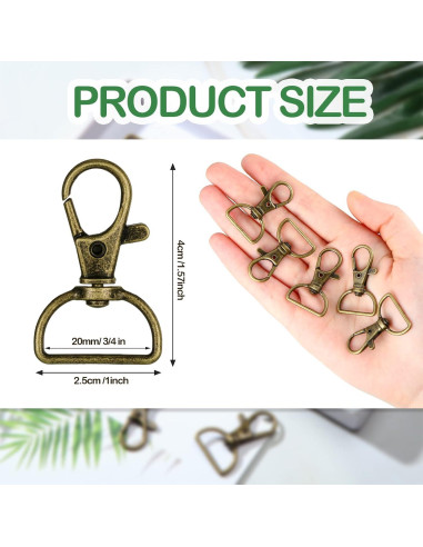 Ganchos Giratorios de Lanyard Hotop 35 Piezas Metal Bronce