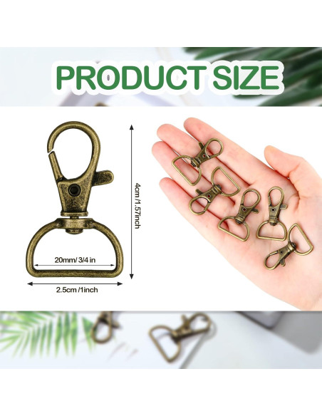 Ganchos Giratorios de Lanyard Hotop 35 Piezas Metal Bronce