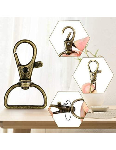 Ganchos Giratorios de Lanyard Hotop 35 Piezas Metal Bronce