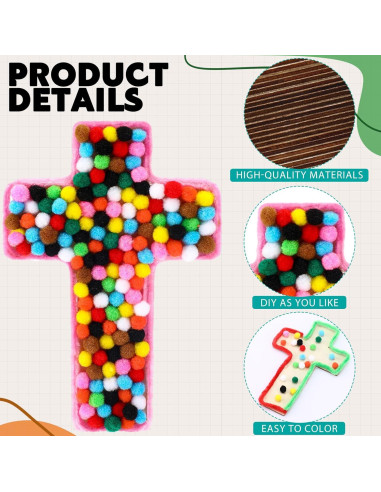 Kit de Artesanías de Cruz de Madera Blueweenly - 48 Piezas