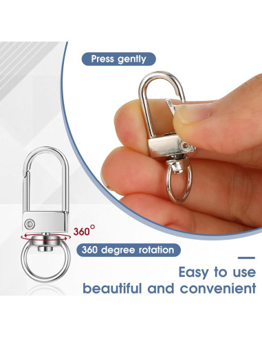 30 Ganchos de Langosta Plateados Salbsever 33mm Acero Inoxidable