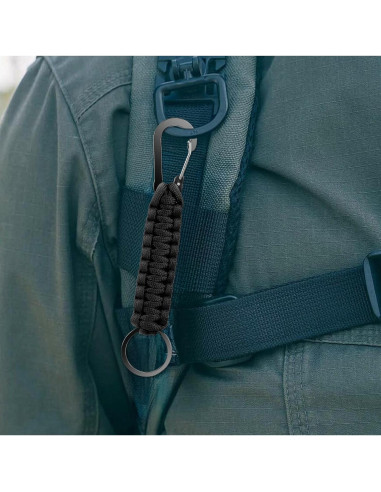 Llavero Paracord Militar Mabor 2 Pcs Negro Alta Resistencia