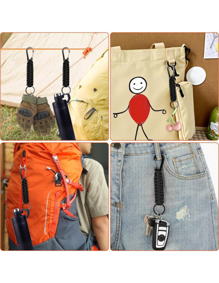 Llavero Paracord Militar Mabor 2 Pcs Negro Alta Resistencia Llavero Paracord Militar Mabor 2 Pcs Negro Alta Resistencia