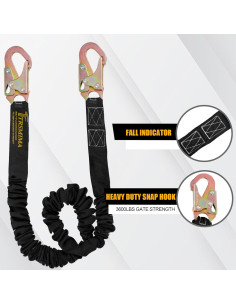 Arnés de Seguridad TRSMIMA 1.83 m con Cuerda Retráctil 2