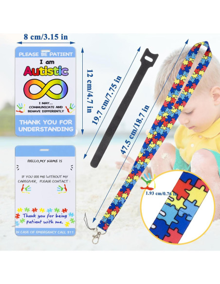 Paquete de 2 Etiquetas de Seguridad Niuohoy para Autismo Paquete de 2 Etiquetas de Seguridad Niuohoy para Autismo