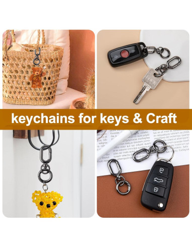 2 Clips de Llavero Giratorios Winsyison - Zinc Negro 5x2 cm