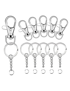 100 Ganchos de Clip y Anillos de Llave Segauin Plata