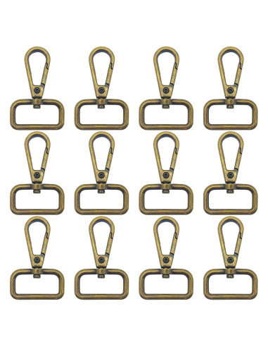 12 Ganchos Giratorios Oubaka 2.5cm Bronce Antiguo para Manualidades