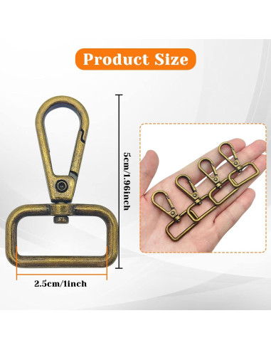 12 Ganchos Giratorios Oubaka 2.5cm Bronce Antiguo para Manualidades