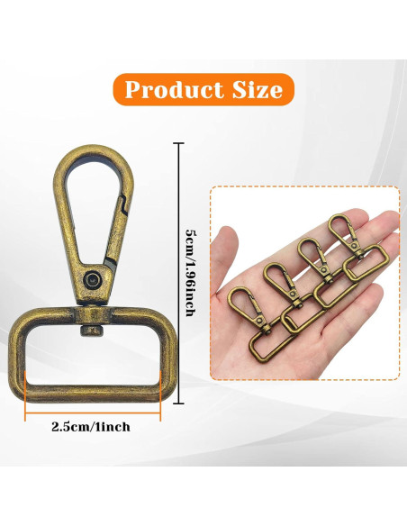 12 Ganchos Giratorios Oubaka 2.5cm Bronce Antiguo para Manualidades