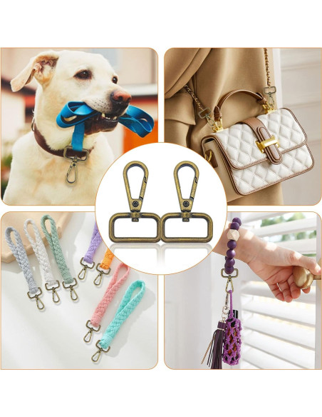 12 Ganchos Giratorios Oubaka 2.5cm Bronce Antiguo para Manualidades