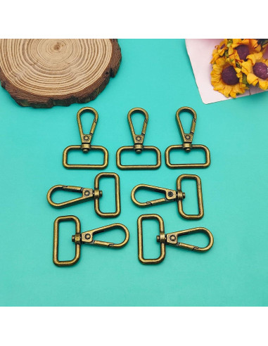 12 Ganchos Giratorios Oubaka 2.5cm Bronce Antiguo para Manualidades