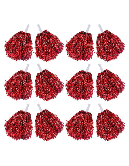 Pompones de Animación Deportiva Comicfs 12 PCS Rojo Pompones de Animación Deportiva Comicfs 12 PCS Rojo
