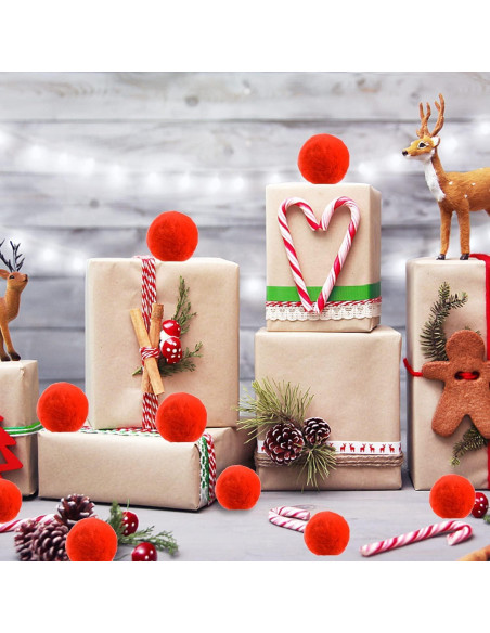 10 Pompones de Piel Sintética BBGifts 8 cm Rojos para DIY 10 Pompones de Piel Sintética BBGifts 8 cm Rojos para DIY