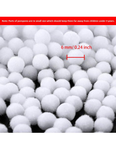 Pom Poms Blancos Shappy 2000 Piezas 6 mm Manualidades Navidad 2