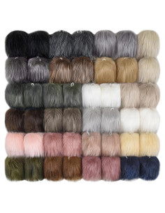46 Piezas Pom Pom de Piel Sintética SIQUK 10 cm Colores Suaves