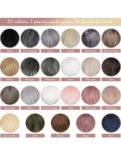 46 Piezas Pom Pom de Piel Sintética SIQUK 10 cm Colores Suaves 2