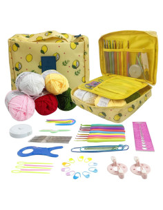 Kit de Crochet para Principiantes Genérico 59 Piezas Amarillo