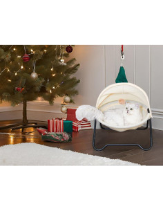 Cama Hamaca para Gatos ROGSOUTH Elevada y Lavable Crema 2