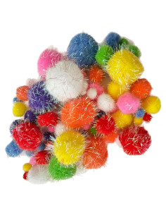 Pompones Multicolores 75 pcs ALAZCO 4 Tamaños para Manualidades