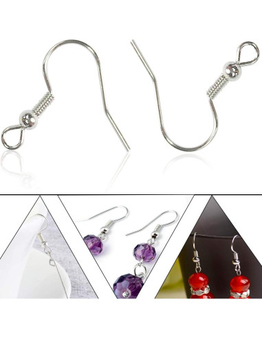 120 Ganchos de Aretes de Plata Hipoalergénicos TTSAM DIY